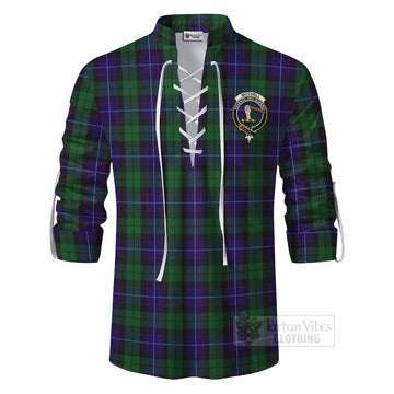 Tartan Vibes Clothing Mitchell Tartan Ghillie Kilt Shirt with Family Crest DNA In Me Style