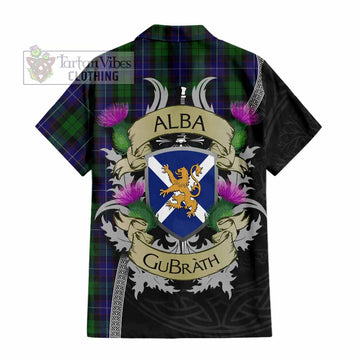 Mitchell Tartan Family Crest Hawaiian Shirt Lion Rampant Royal Thistle Shield Celtic Inspired - Tartan Vibes Clothing