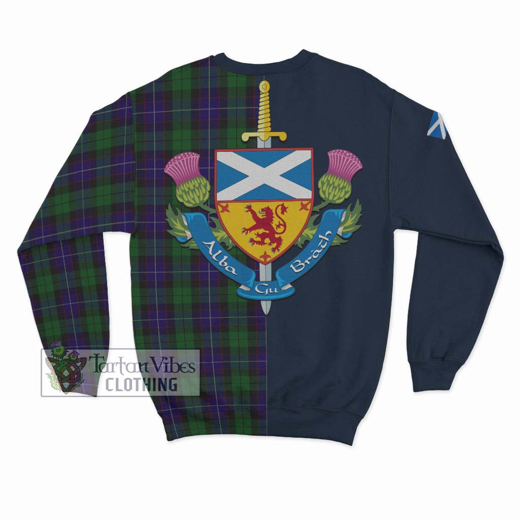 Mitchell Tartan Sweatshirt Alba with Scottish Lion Royal Arm Half Style - Tartan Vibes Clothing