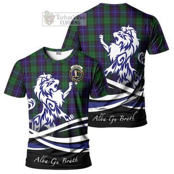 Mitchell Tartan Cotton T-shirt with Alba Gu Brath Regal Lion Emblem Women's Shirt - Tartan Vibes Clothing