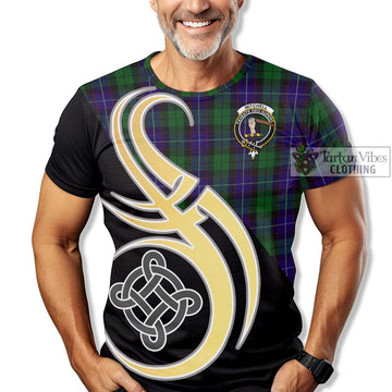 Mitchell Tartan T-Shirt with Family Crest and Celtic Symbol Style - Tartan Vibes Clothing