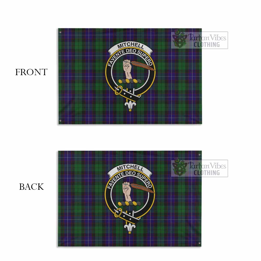 Tartan Vibes Clothing Mitchell Tartan House Flag with Family Crest