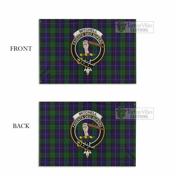 Tartan Vibes Clothing Mitchell Tartan House Flag with Family Crest
