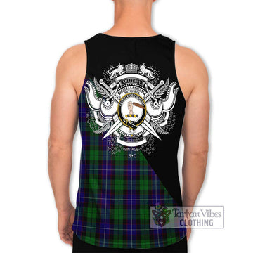 Mitchell Tartan Men's Tank Top with Family Crest and Military Logo Style - Tartan Vibes Clothing