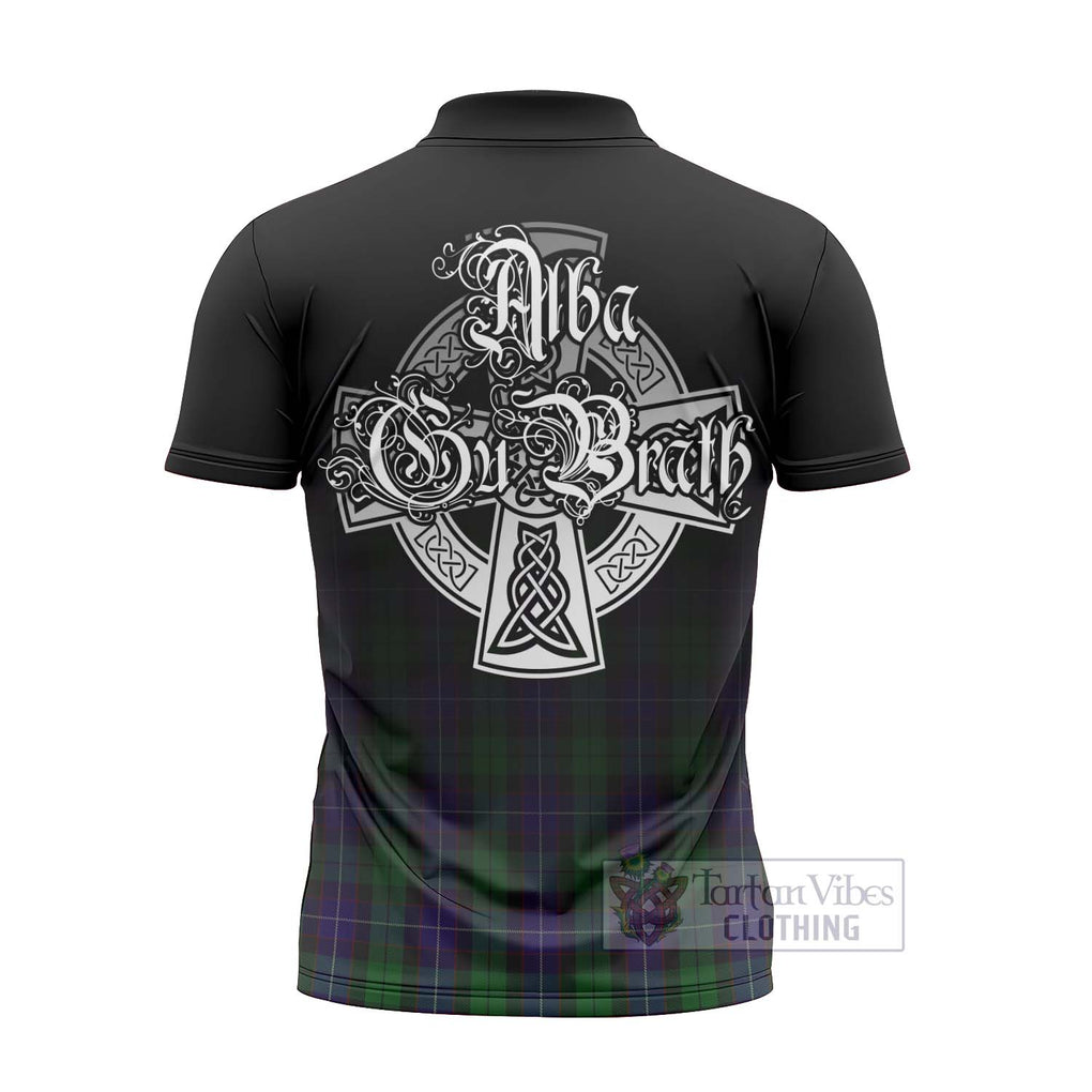 Mitchell Tartan Zipper Polo Shirt Featuring Alba Gu Brath Family Crest Celtic Inspired - Tartan Vibes Clothing