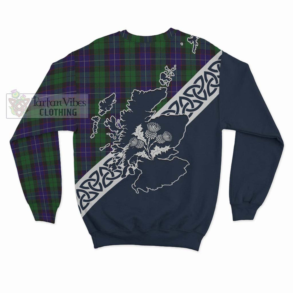 Mitchell Tartan Sweatshirt Featuring Thistle and Scotland Map - Tartan Vibes Clothing