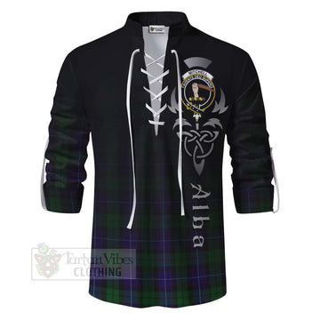 Mitchell Tartan Ghillie Kilt Shirt Featuring Alba Gu Brath Family Crest Celtic Inspired - Tartan Vibes Clothing