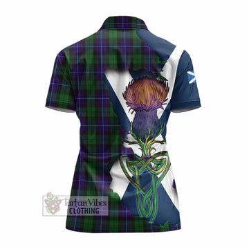 Mitchell Tartan Family Crest Women's Polo Shirt Scottish Thistle Celtic Inspired - Tartan Vibes Clothing
