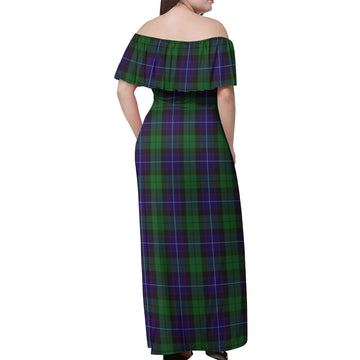 Mitchell Tartan Off Shoulder Long Dress - Tartan Vibes Clothing