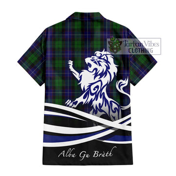 Mitchell Tartan Hawaiian Shirt with Alba Gu Brath Regal Lion Emblem - Tartan Vibes Clothing