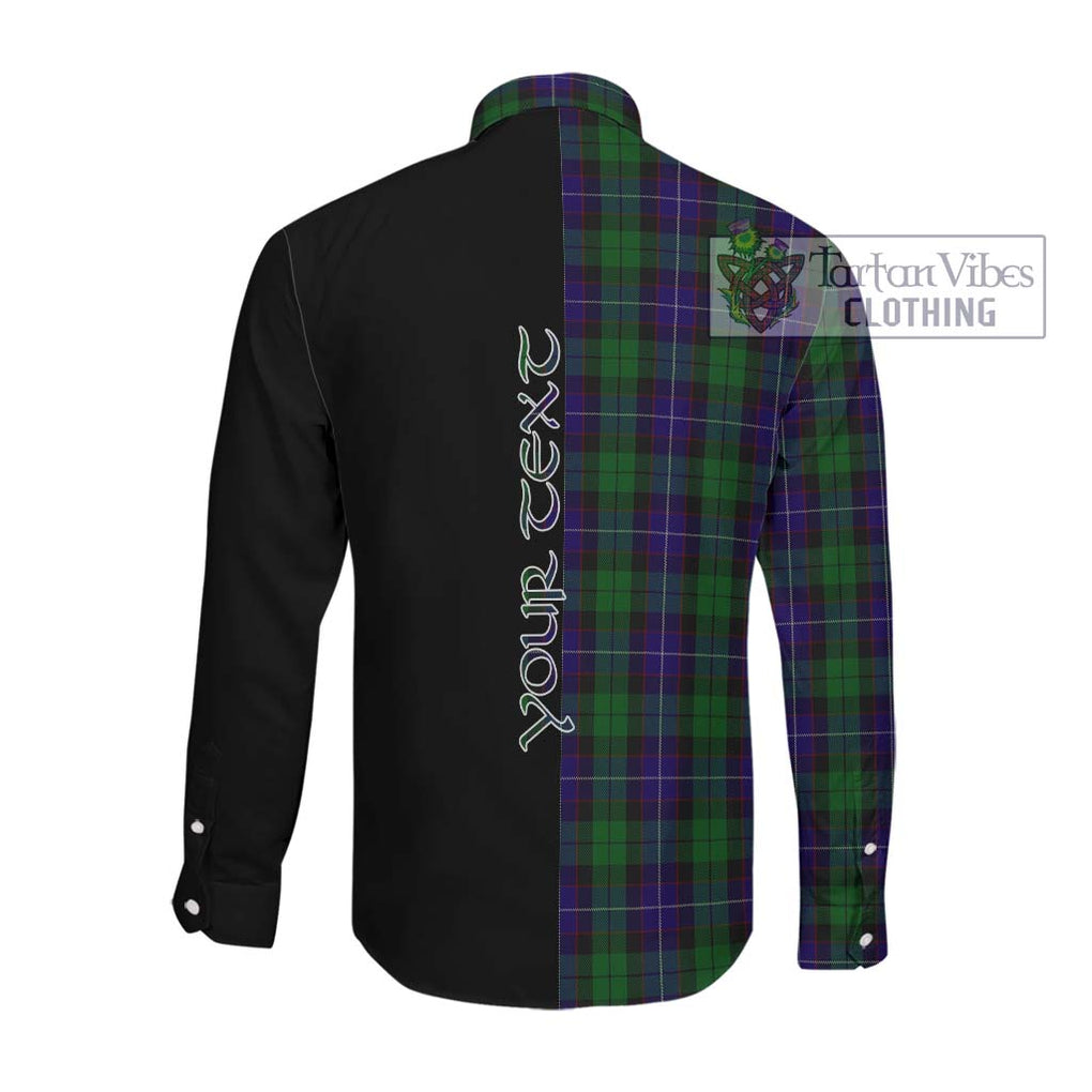 Mitchell Tartan Long Sleeve Button Shirt with Family Crest and Half Of Me Style Men's Shirt - Tartanvibesclothing Shop