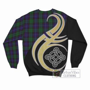 Mitchell Tartan Sweatshirt with Family Crest and Celtic Symbol Style - Tartan Vibes Clothing