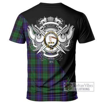 Mitchell Tartan T-Shirt with Family Crest and Military Logo Style - Tartan Vibes Clothing