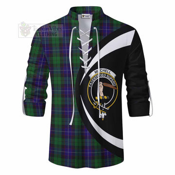 Mitchell Tartan Ghillie Kilt Shirt with Family Crest Circle Style - Tartan Vibes Clothing