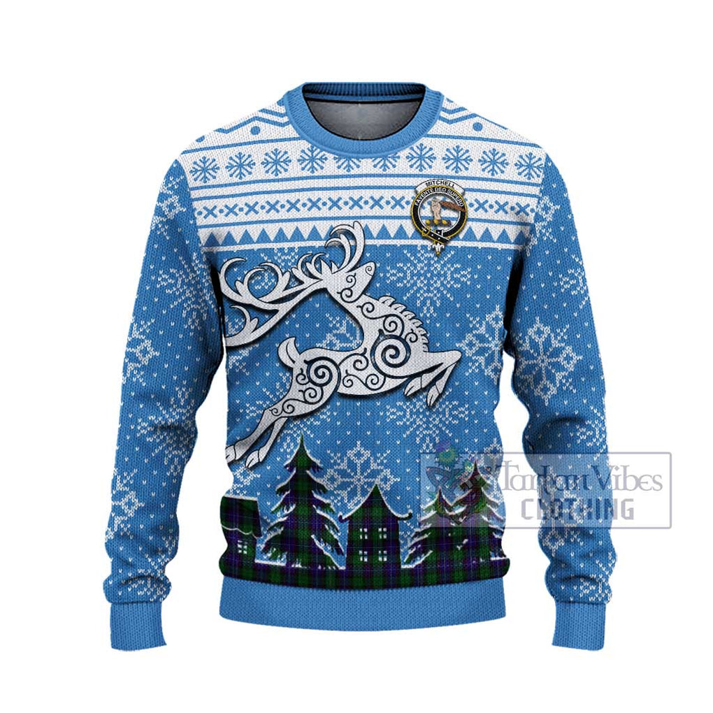 Mitchell Clan Christmas Ugly Sweater Celtic Reindeer Style - Tartan Vibes Clothing