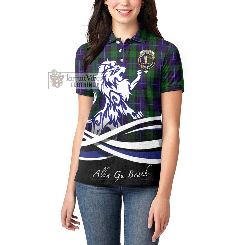 Mitchell Tartan Women's Polo Shirt with Alba Gu Brath Regal Lion Emblem - Tartan Vibes Clothing