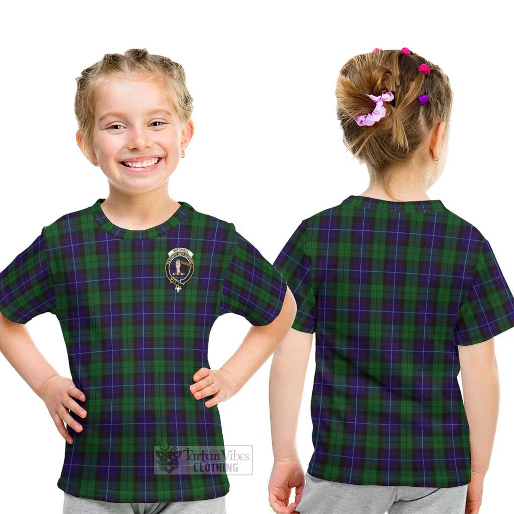 Mitchell Tartan Kid T-Shirt with Family Crest - Tartan Vibes Clothing