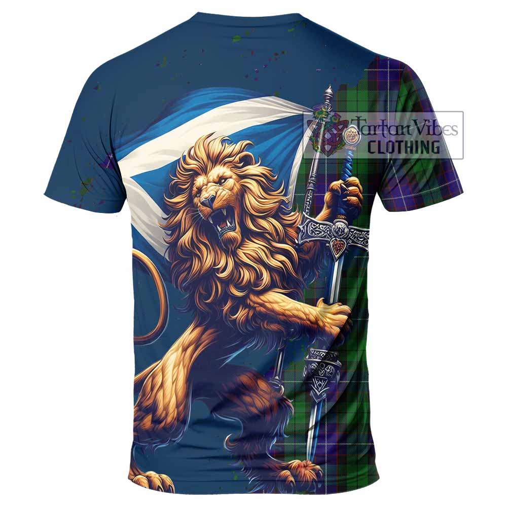 Mitchell Tartan Family Crest T-Shirt with Scottish Majestic Lion - Tartan Vibes Clothing