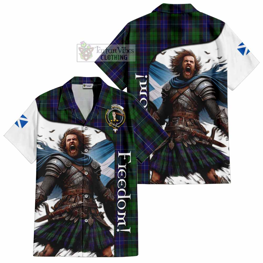 Tartan Vibes Clothing Mitchell Crest Tartan Short Sleeve Button Shirt Inspired by the Freedom of Scottish Warrior