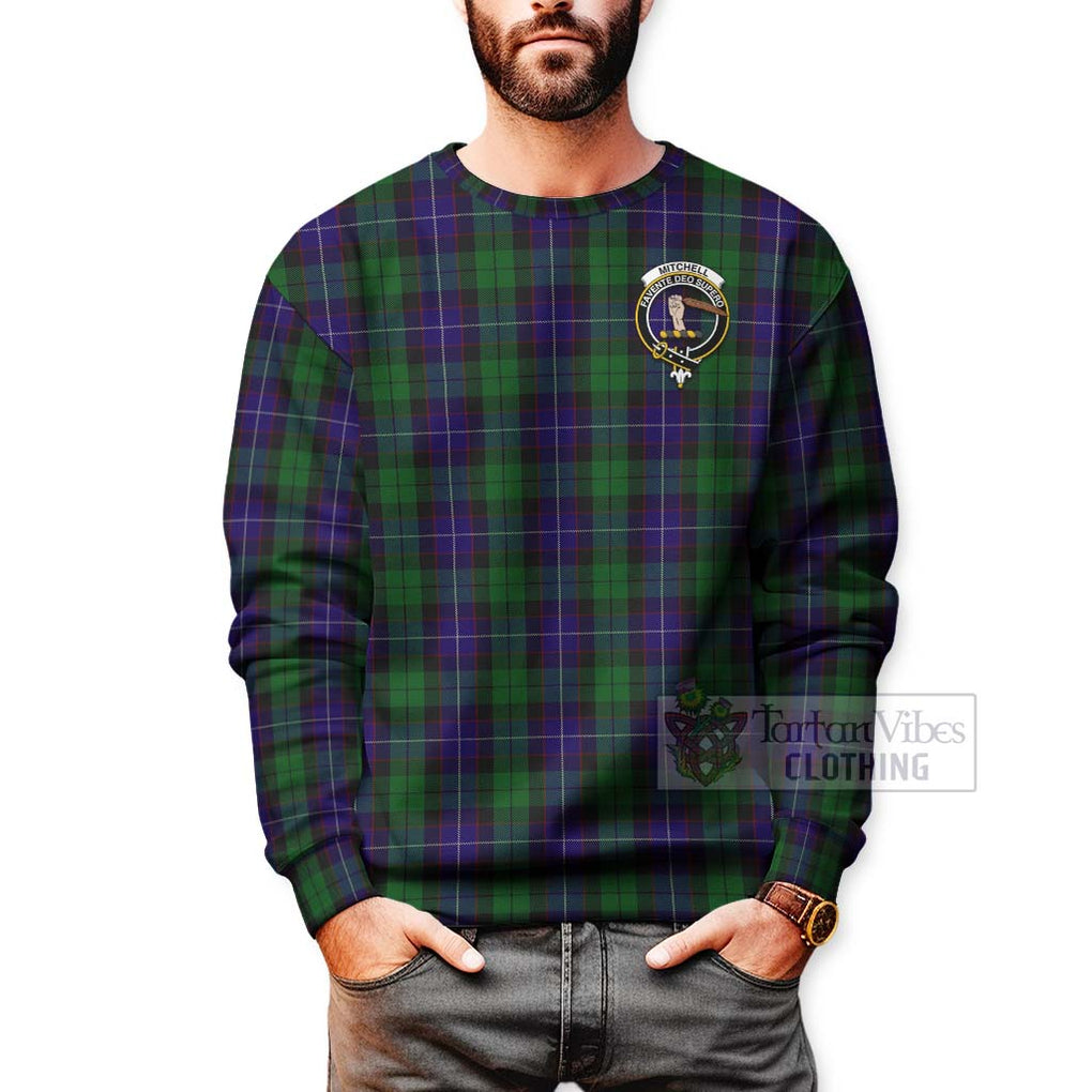 Mitchell Tartan Sweatshirt with Family Crest Celtic Skull Style - Tartan Vibes Clothing
