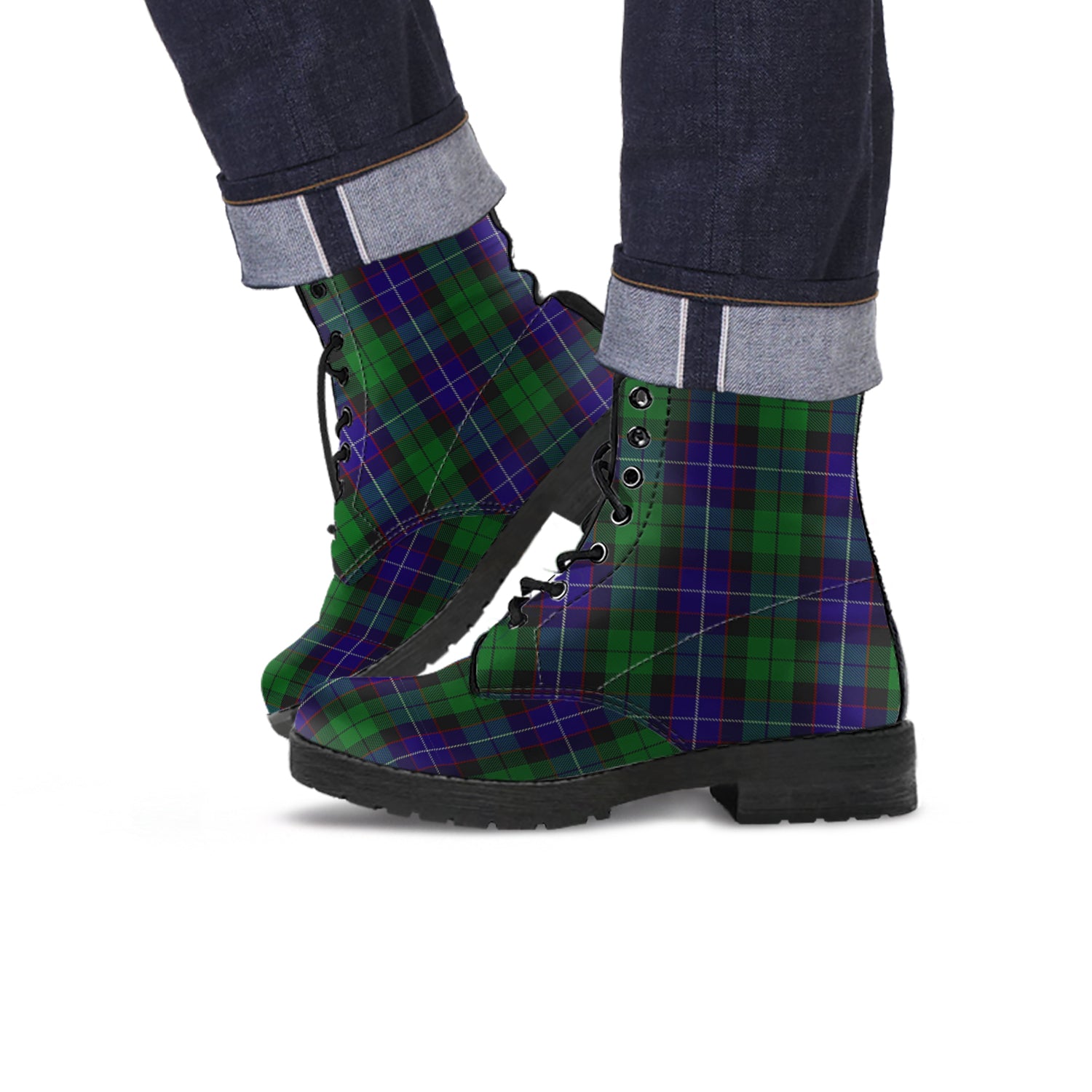 Mitchell Tartan Leather Boots - Tartan Vibes Clothing