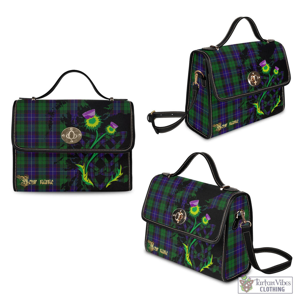 Tartan Vibes Clothing Mitchell Tartan Waterproof Canvas Bag with Scotland Map and Thistle Celtic Accents