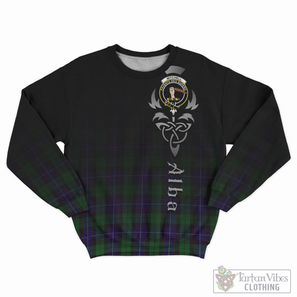 Mitchell Tartan Sweatshirt Featuring Alba Gu Brath Family Crest Celtic Inspired - Tartan Vibes Clothing