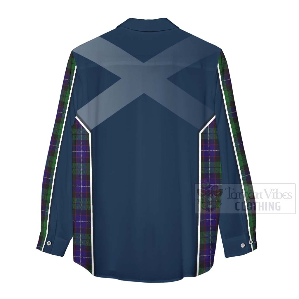 Tartan Vibes Clothing Mitchell Tartan Women's Casual Shirt with Family Crest and Scottish Thistle Vibes Sport Style
