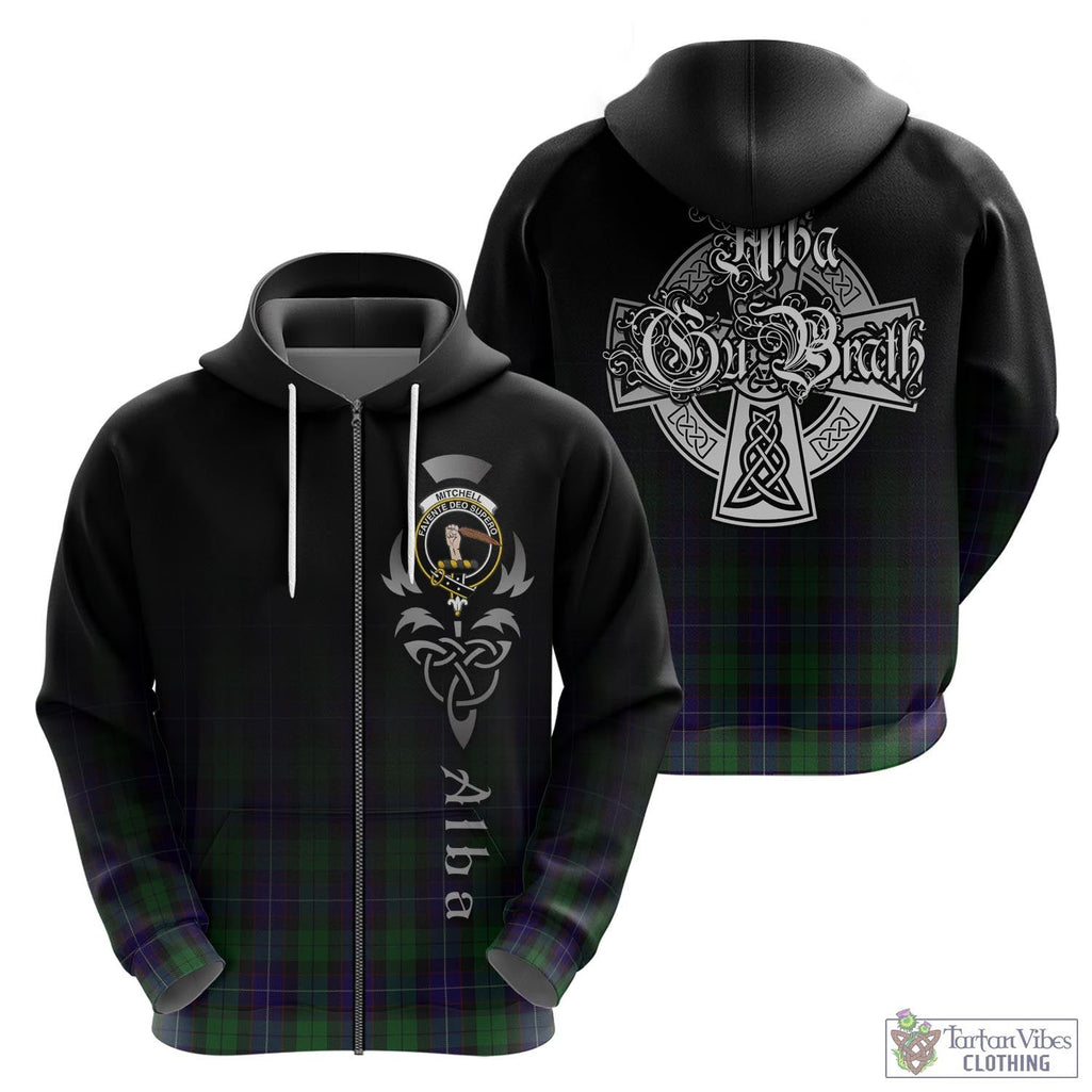 Mitchell Tartan Hoodie Featuring Alba Gu Brath Family Crest Celtic Inspired - Tartan Vibes Clothing