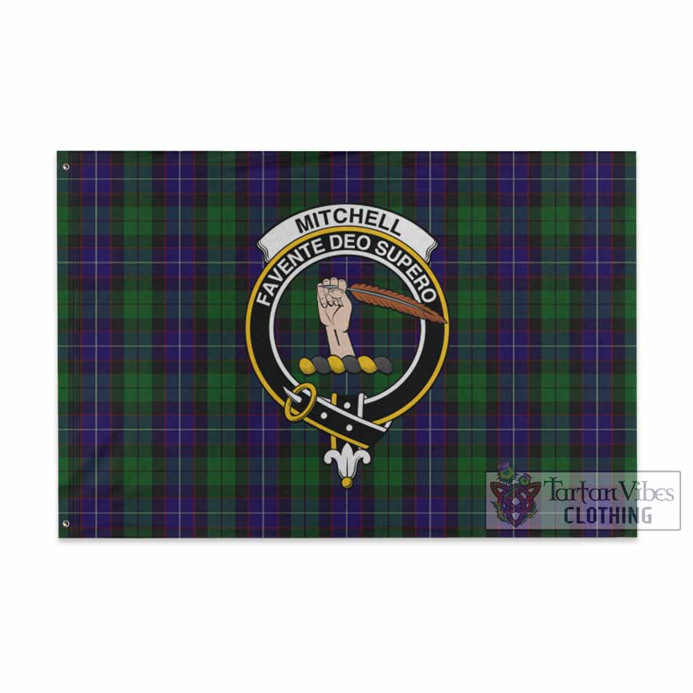 Tartan Vibes Clothing Mitchell Tartan House Flag with Family Crest