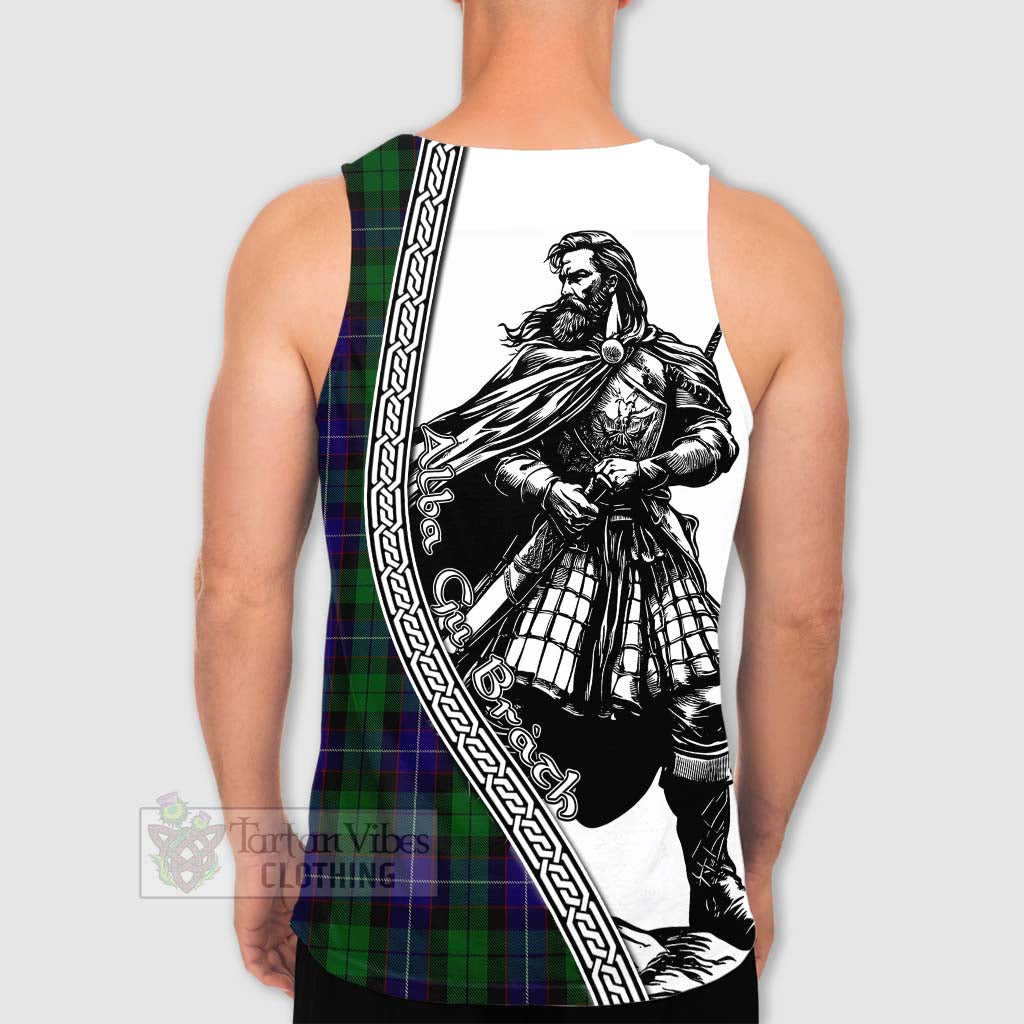 Mitchell Tartan Clan Crest Men's Tank Top with Highlander Warrior Celtic Style - Tartan Vibes Clothing