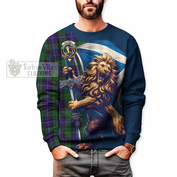 Mitchell Tartan Family Crest Sweatshirt with Scottish Majestic Lion - Tartan Vibes Clothing