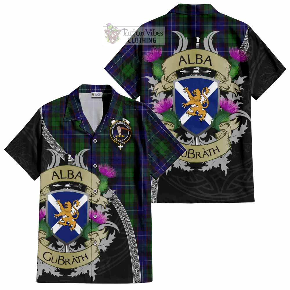 Mitchell Tartan Family Crest Hawaiian Shirt Lion Rampant Royal Thistle Shield Celtic Inspired - Tartan Vibes Clothing