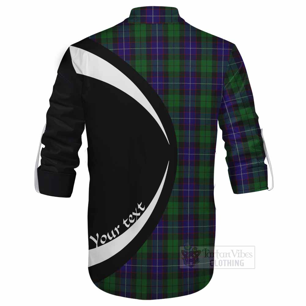 Mitchell Tartan Ghillie Kilt Shirt with Family Crest Circle Style - Tartan Vibes Clothing