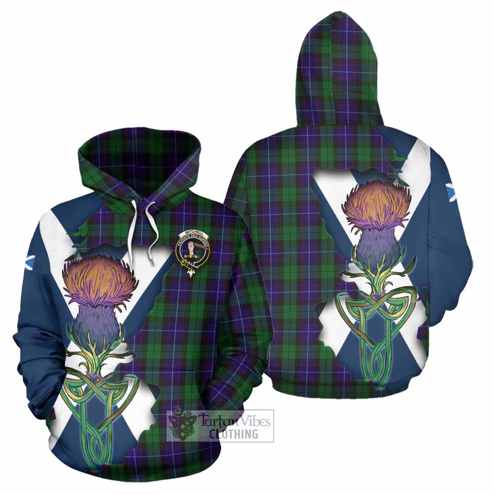 Mitchell Tartan Family Crest Hoodie Scottish Thistle Celtic Inspired - Tartan Vibes Clothing