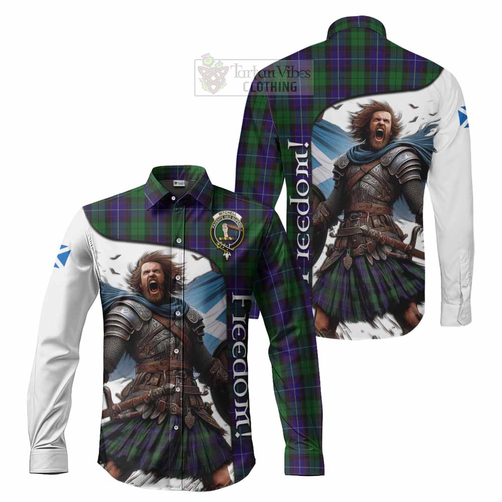 Tartan Vibes Clothing Mitchell Crest Tartan Long Sleeve Button Shirt Inspired by the Freedom of Scottish Warrior