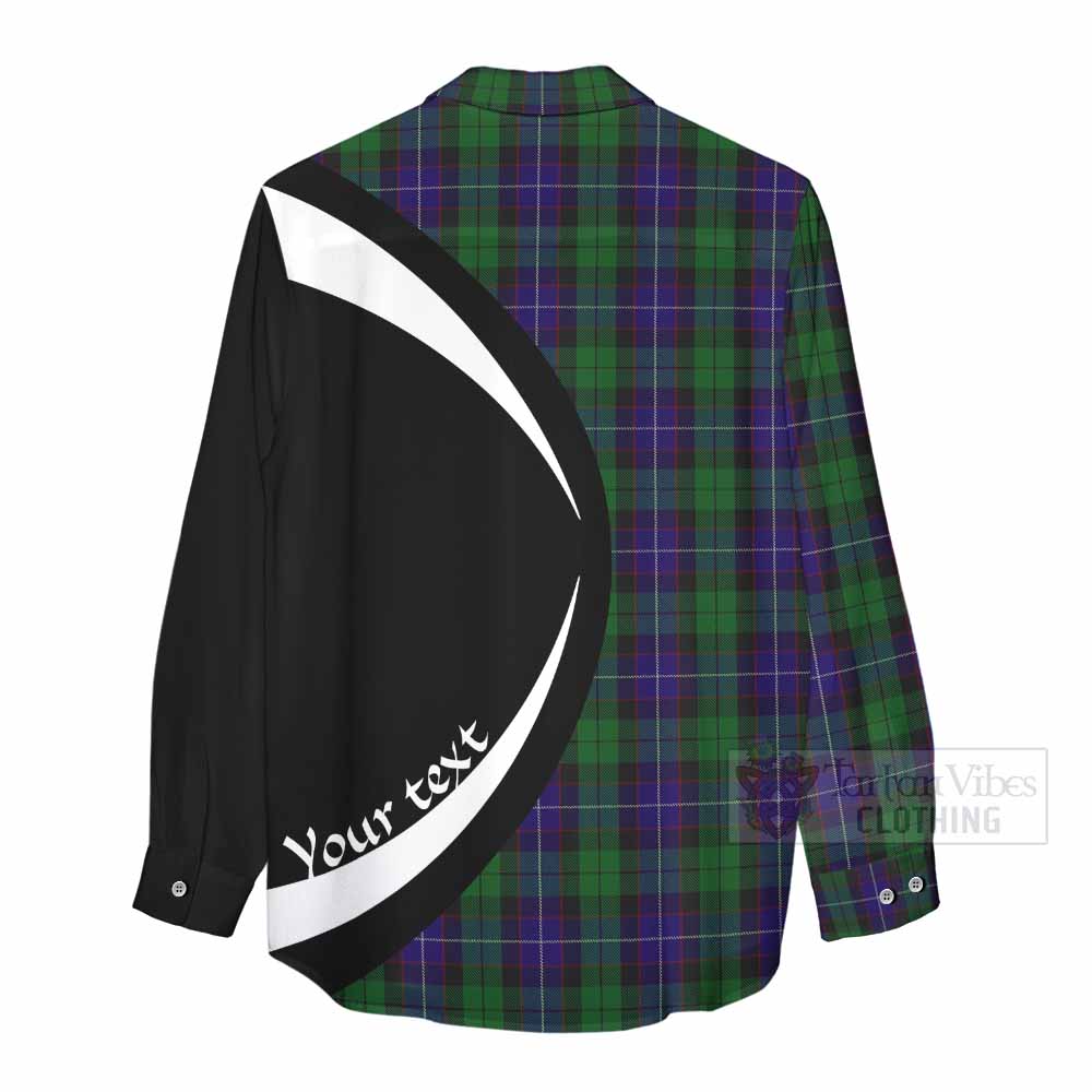 Mitchell Tartan Women's Casual Shirt with Family Crest Circle Style - Tartan Vibes Clothing