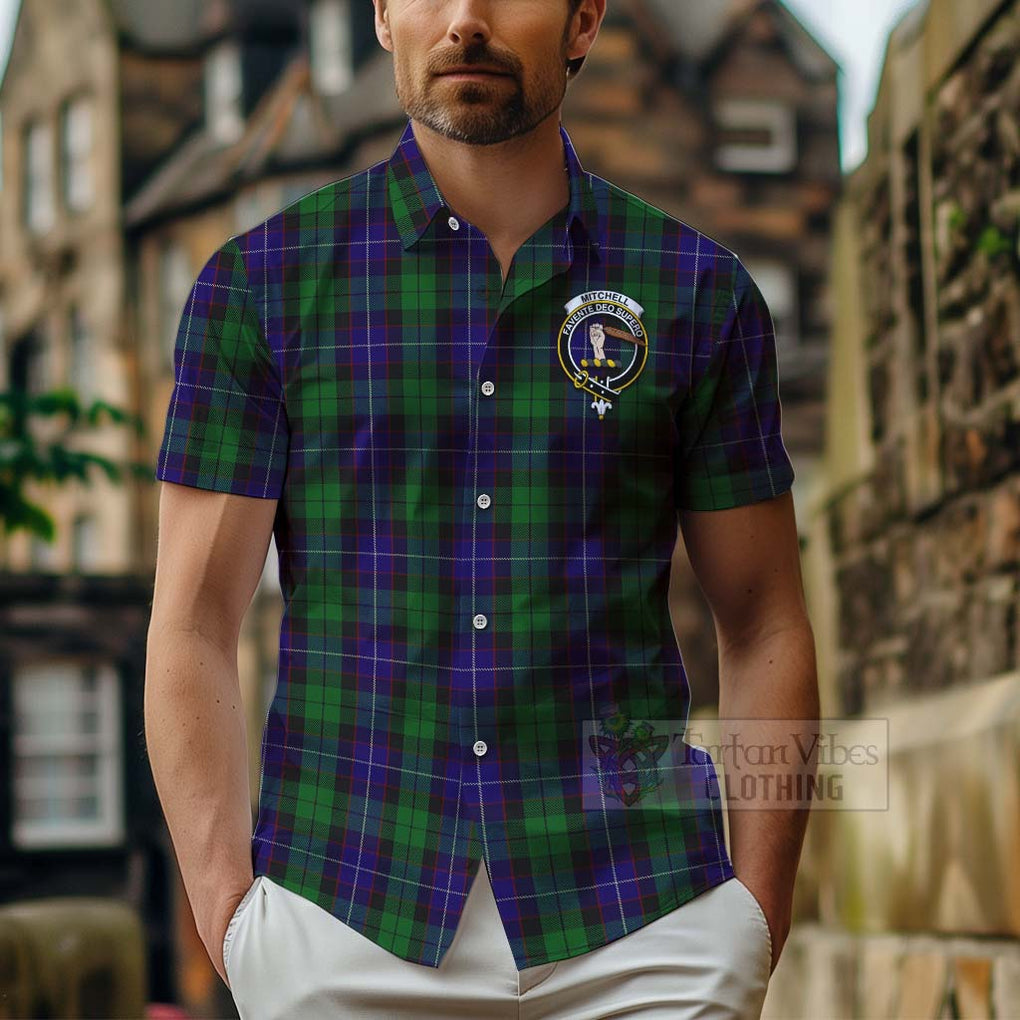 Mitchell Tartan Hawaiian Shirt with Family Crest Celtic Skull Style - Tartan Vibes Clothing