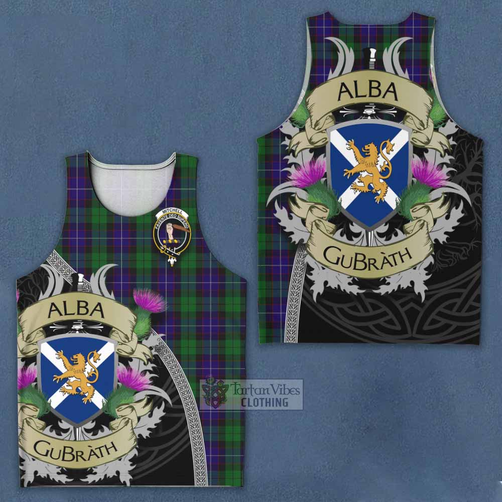 Mitchell Tartan Family Crest Men's Tank Top Lion Rampant Royal Thistle Shield Celtic Inspired - Tartan Vibes Clothing
