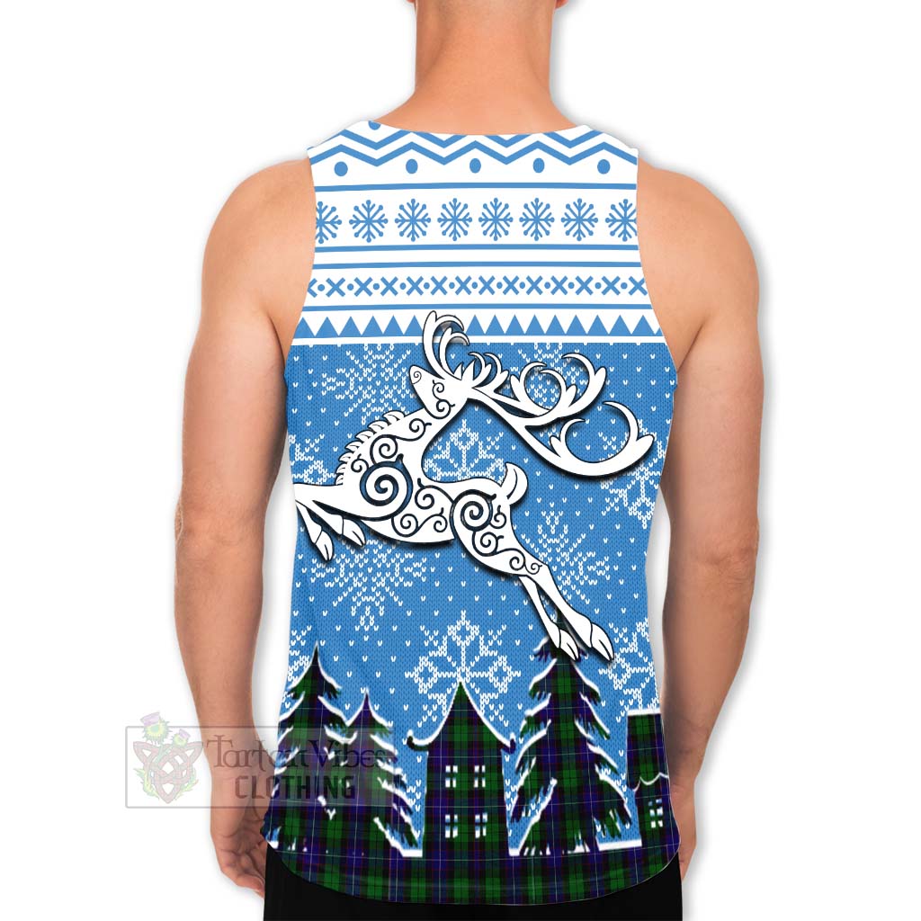 Mitchell Clan Christmas Men's Tank Top Celtic Reindeer Style - Tartan Vibes Clothing