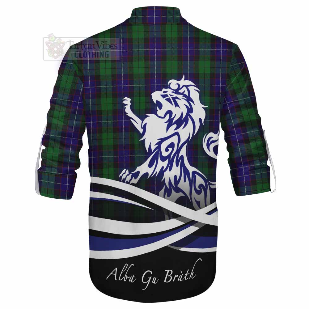 Mitchell Tartan Ghillie Kilt Shirt with Alba Gu Brath Regal Lion Emblem - Tartan Vibes Clothing