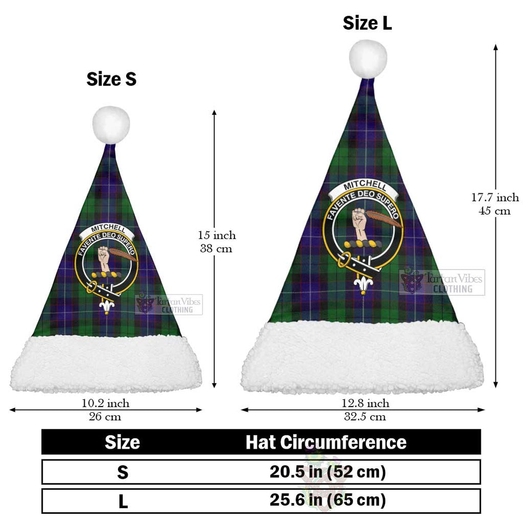 Mitchell Tartan Christmas Santa Hats with Family Crest Christmas Hat L 25.6in (65cm) - Tartan Vibes Clothing