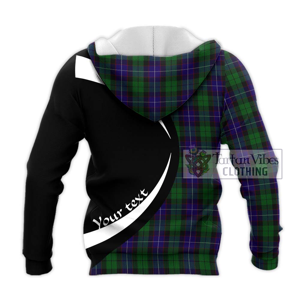 Mitchell Tartan Knitted Hoodie with Family Crest Circle Style - Tartan Vibes Clothing