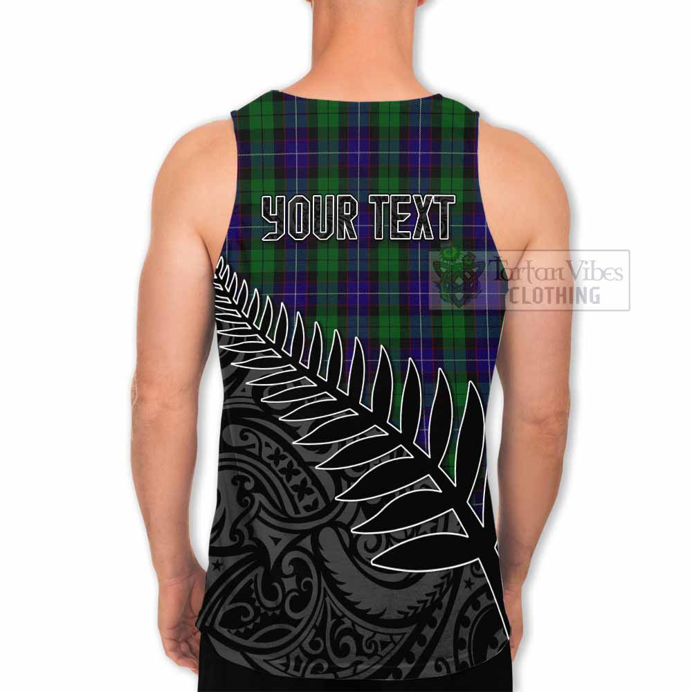 Mitchell Crest Tartan Men's Tank Top with New Zealand Silver Fern Half Style - Tartan Vibes Clothing