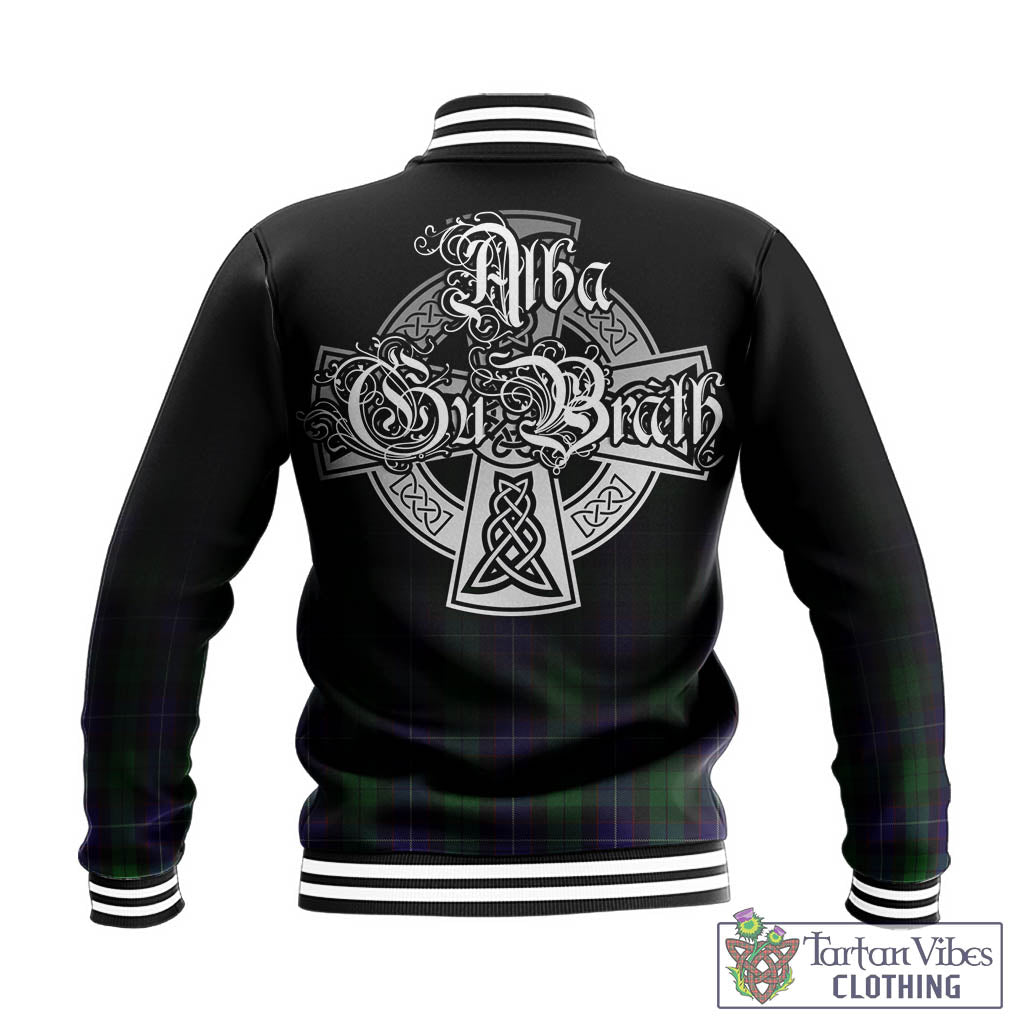 Tartan Vibes Clothing Mitchell Tartan Baseball Jacket Featuring Alba Gu Brath Family Crest Celtic Inspired