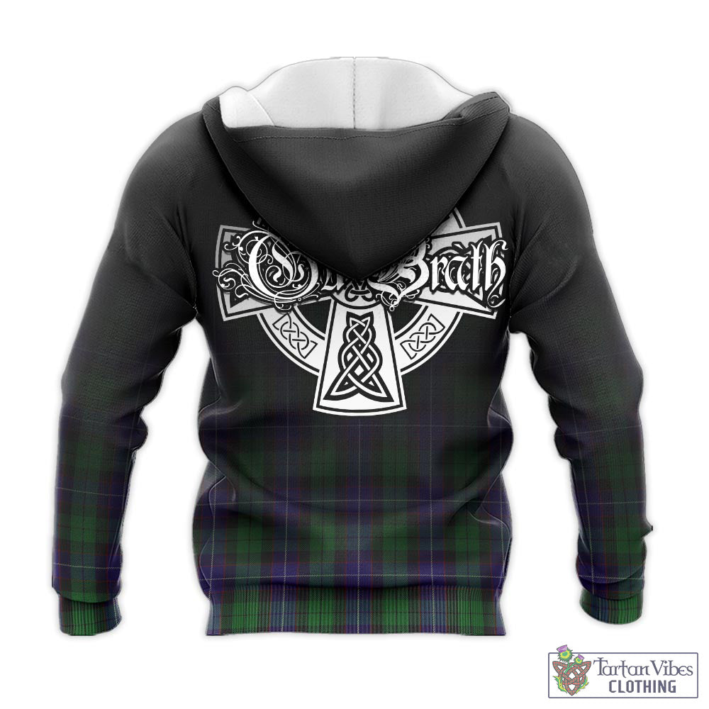 Tartan Vibes Clothing Mitchell Tartan Knitted Hoodie Featuring Alba Gu Brath Family Crest Celtic Inspired