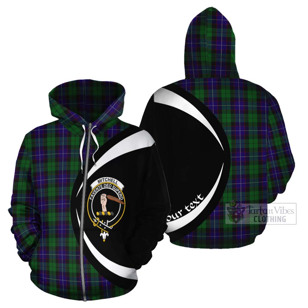 Mitchell Tartan Cotton Hoodie with Family Crest Circle Style - Tartan Vibes Clothing