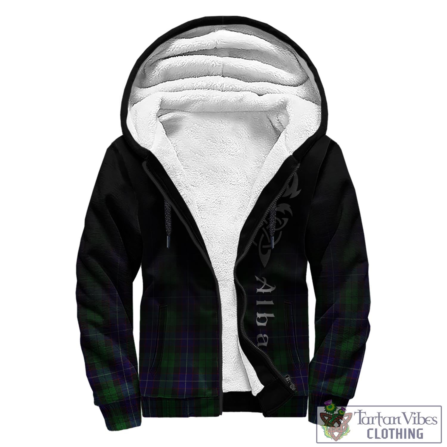 Mitchell Tartan Sherpa Hoodie Featuring Alba Gu Brath Family Crest Celtic Inspired - Tartan Vibes Clothing