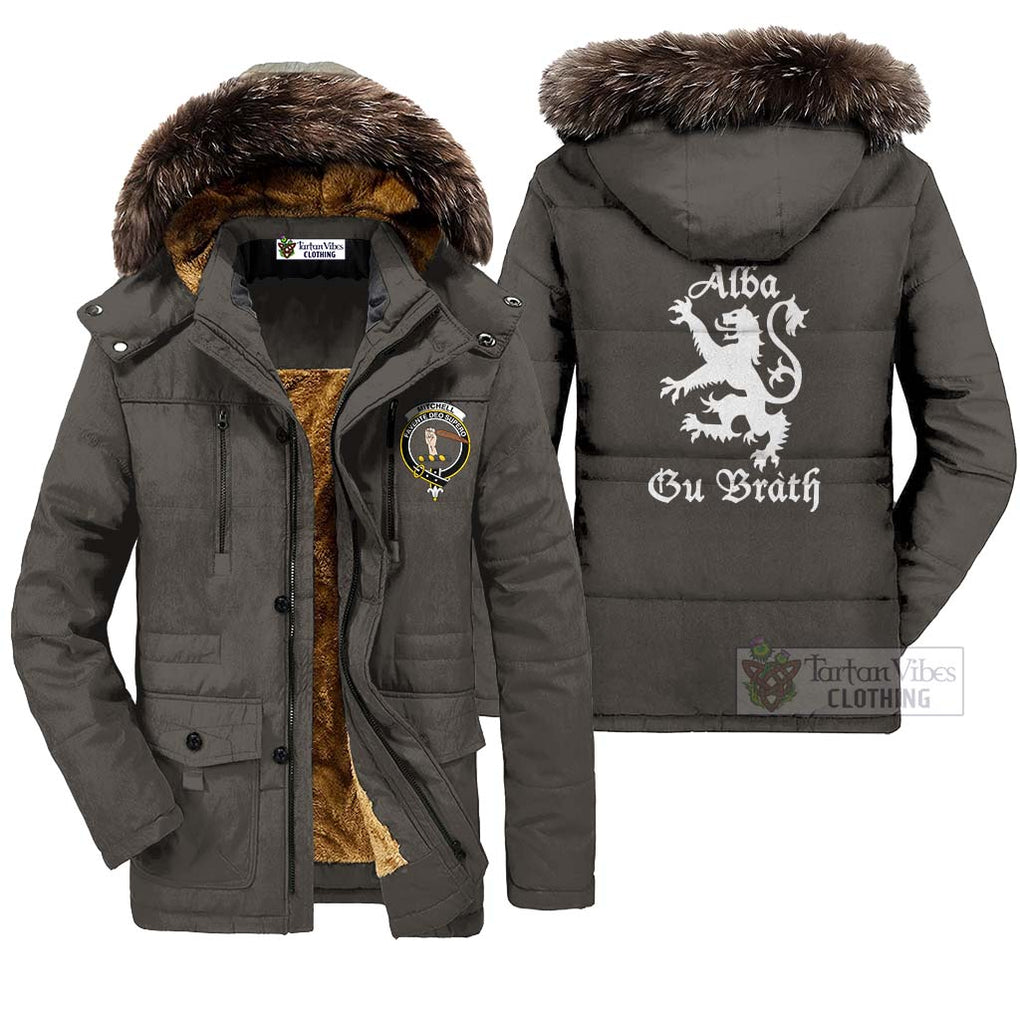 Mitchell Family Crest Parka Jacket Lion Rampant Alba Gu Brath Style Gray Unisex - 2D-tartanvibesclothing