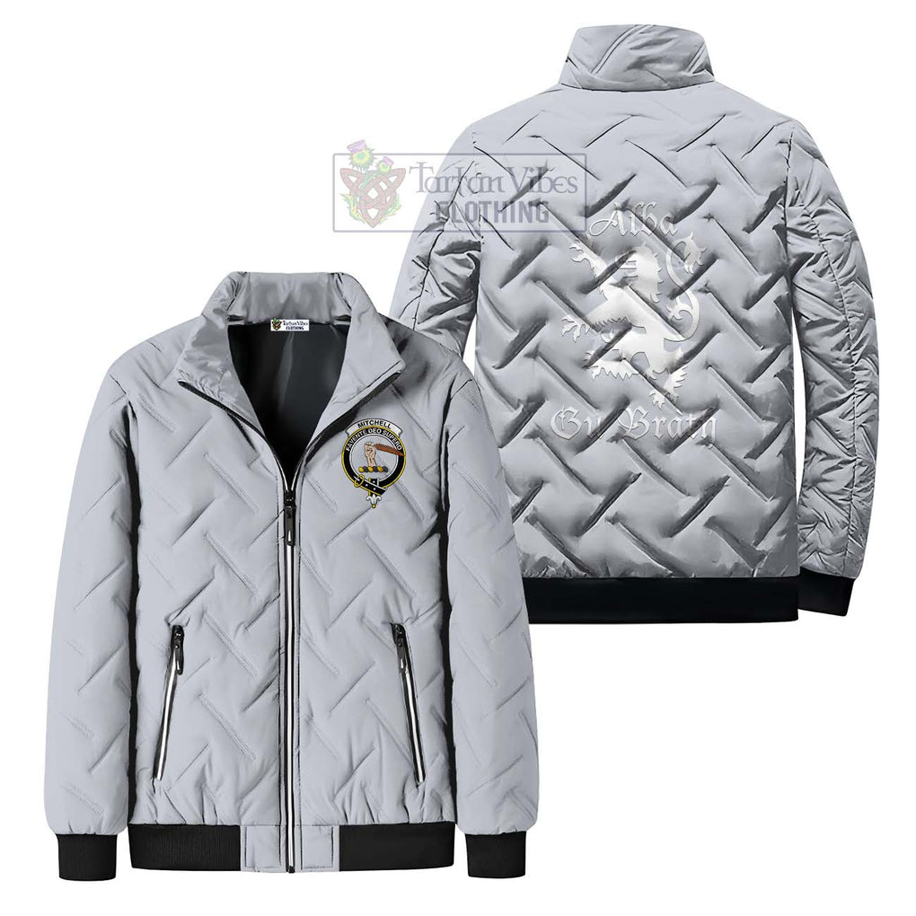 Mitchell Family Crest Padded Cotton Jacket Lion Rampant Alba Gu Brath Style - 2D-tartanvibesclothing